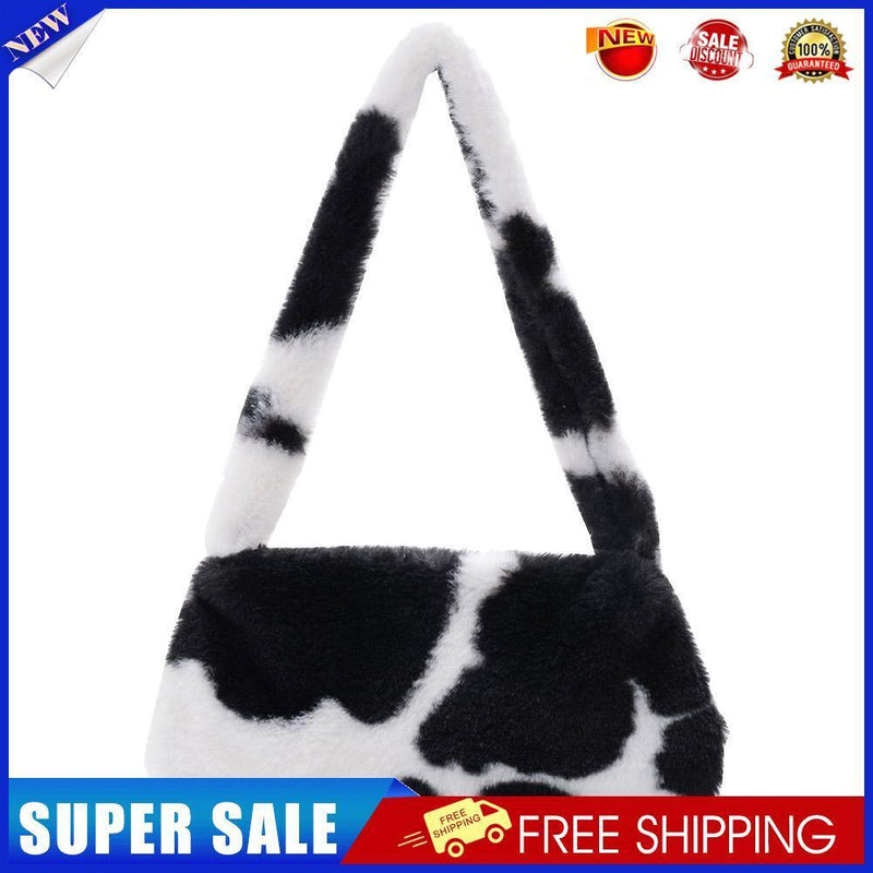 Animal Pattern Underarm Bag Women Mini Plush Shoulder Handbags Purse (13)