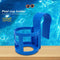 2pc Water Cup Hanging Holder Hook for Above Swimming Pool Side Shelf Blue