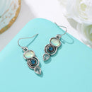 Creative Women Moonstone Dangle Ear Hook Water Drop Earrings Alloy Jewelry Gi