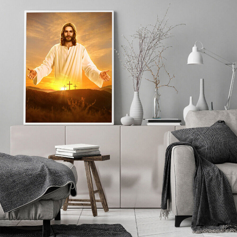 Frameless Oil Paint By Numbers Religious Jesus DIY Canvas Picture Craft