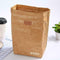 1PCS Yellow Kraft Paper Lunch Bag Reusable Durable J9H9 Insulated Thermal W6J7