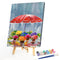 Umbrella Flower Drawing Frameless DIY Oil Paint by Number Canvas Home Decor
