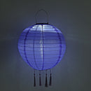 Solar Nylon Lantern Lamp Waterproof Hanging Light Festival Decor (Purple) Newly