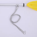 Elastic Kayak Paddle Leash with Hook Fishing Rod Pole Coiled Lanyard (Grey)