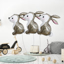Large Happy Easter Balloon Aluminum Film Cartoon Animal Toys (Grey Rabbit) Newly