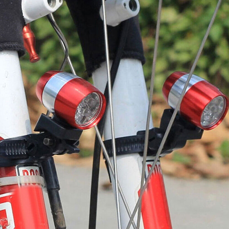 Bicycle Front Head Light 6LED MTB Fork Handlebar Safety Night Lamp (Red) Newly