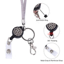 ID Card Lanyard 2 Pieces Card Holder with Crystal Strap Lanyard (Grey)
