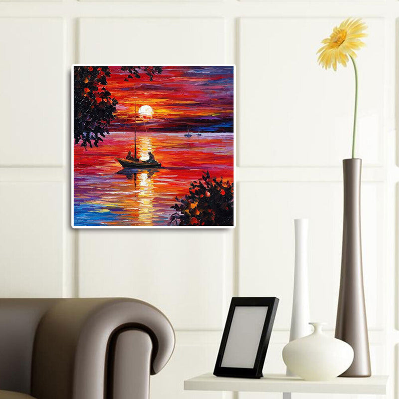 Sea Sunset Oil Paint By Numbers Kit DIY Acrylic Painting on Canvas Frameles