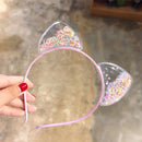 Girls Cartoon Hair Band Cat Ear Head Band Transparent Hair Accessories Crown