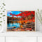 Handmade Canvas DIY Painting By Numbers Maple by Lake Kit Oil Drawing Ornaments