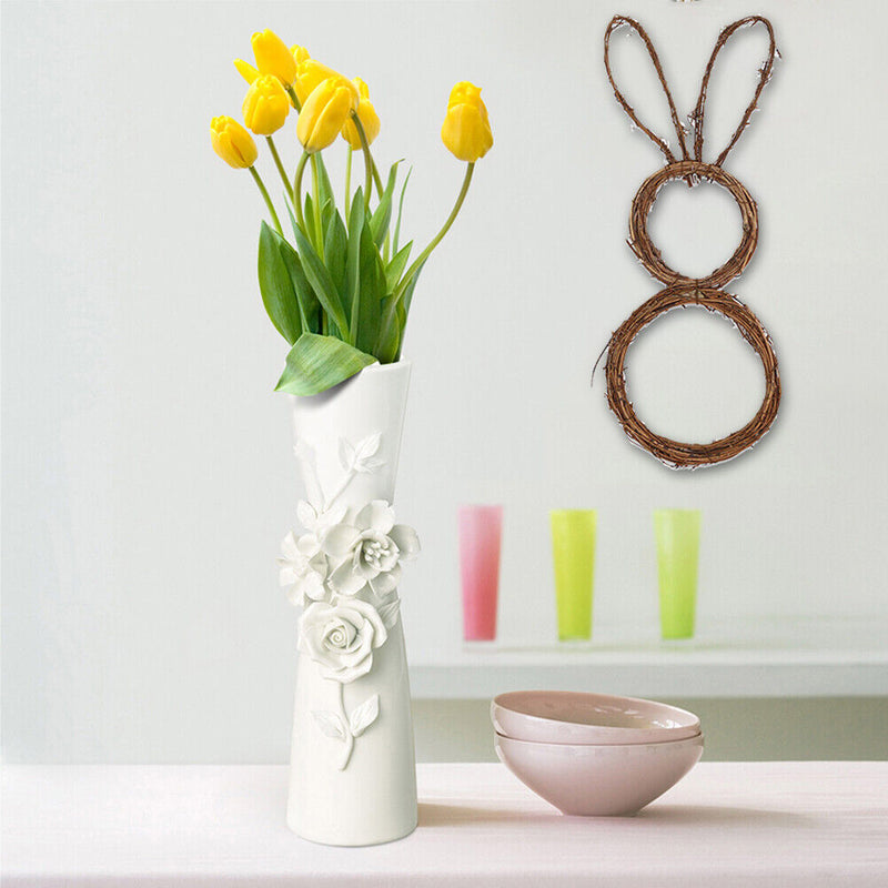 Handmade Easter Bunny Wreath DIY Folded Rattan Wreath Decoration (60cm)