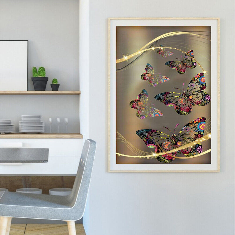 Colorful Hollow Butterflies Oil Paint By Numbers Kits Canvas Picture DIY