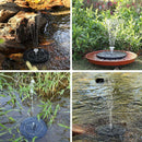 1xSolar Fountain Powered Bird Bath Floating Water Pump Garden Pools Pond D2G6