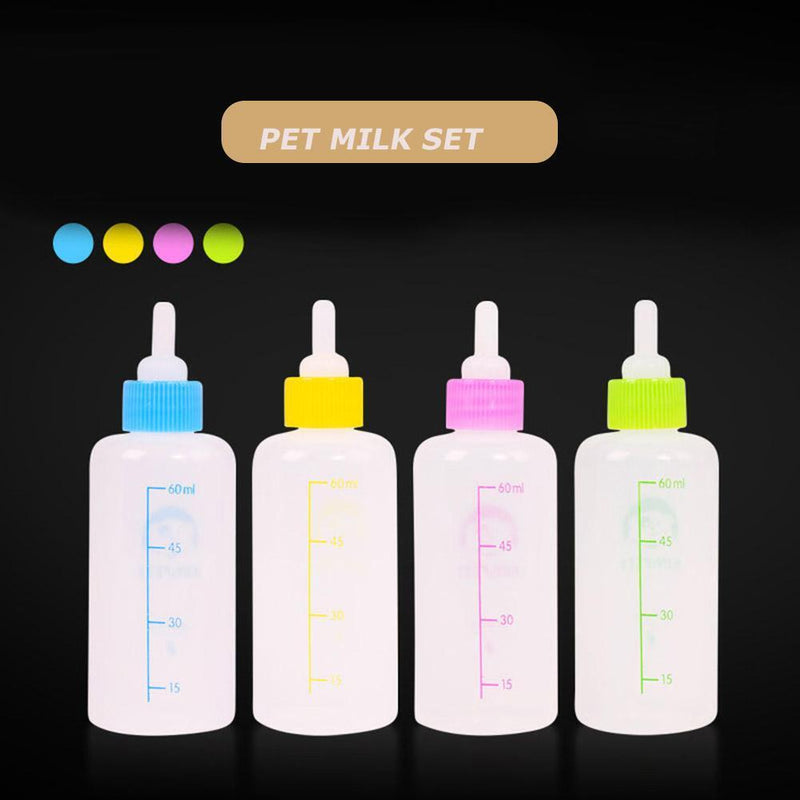 60mL Pet Milk Bottle Nipple Pacifier Dog Puppy Cat Drinking Water Feeder Newly