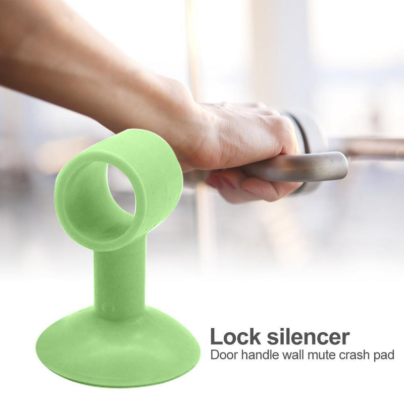 2pcs Anti-collision Doorknob Wall Crash Pad Door Handle Silencer (Green) Newly