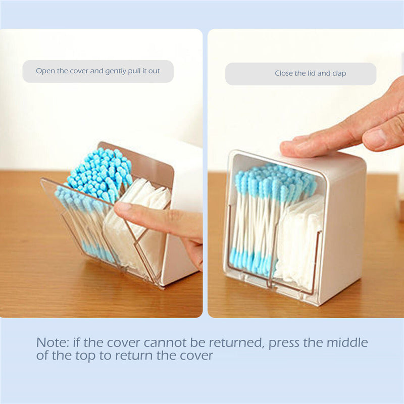 Cotton Swabs Qtips Storage Organizer 2 Grids Separate Holder Box (White) Newly
