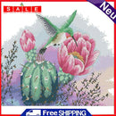 14CT Printed Partial Cross Stitch DIY Bird Flower Hand Painting Room Decoration