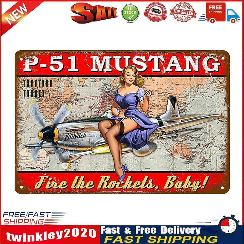 Advertising Characters Retro Plaque Metal Tin Painting Wall Art Poster (B) Newly