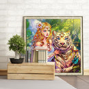 Diamond Painting Partial Special Starfish Beauty and the Tiger of