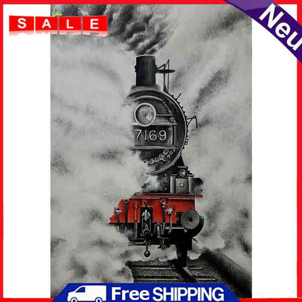 Trains Frameless Picture Oil Paint By Numbers Hand Painted Picture for Home