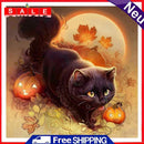 Full Embroidery Halloween Kits Black Cat 11CT Stamped Needlework Home Decoration