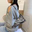 Retro Animal Pattern Shoulder Bag Women Simple PU Leather Street Purse Handbag