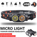 LED Magnetic Dual Bulb Headlamp with Magnets for Fishing Hiking Work Lighting