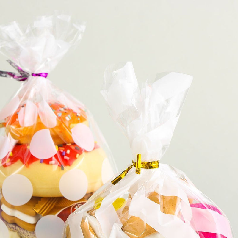White Candy Gift Party Cookie Package Bake Wrapping Cellophane Bag Dot Stripe