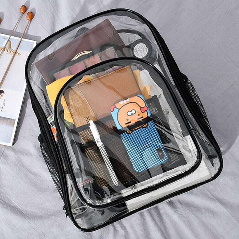 Travel Solid Transparent Storage Bag PVC Large Capacity Clear Shoulder Backpack