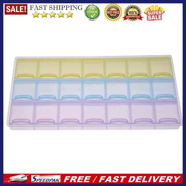 21 Grids Weekly Pills Storage Box Candy Sundries Container Home Organizer