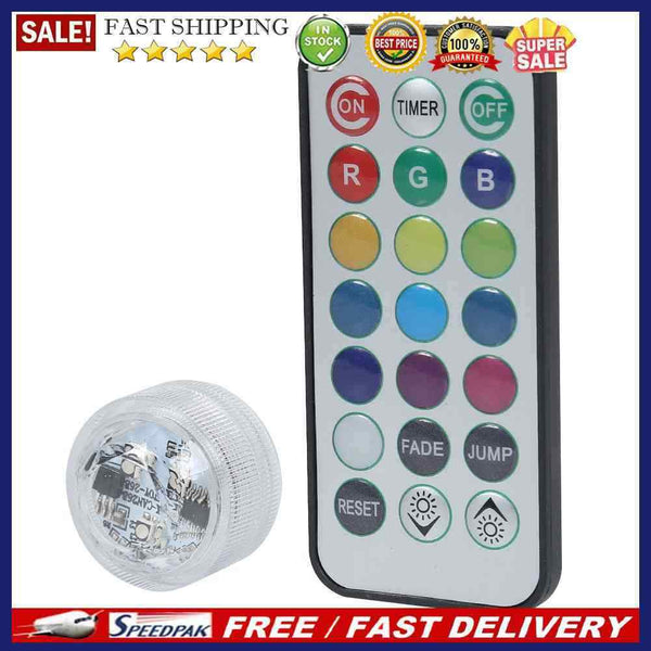 3LED RGB Waterproof Submersible Light Underwater Night Lamp with Remote Con