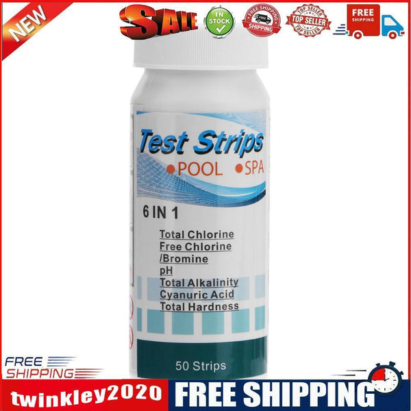 100pcs Swimming Pool Test Strips for Chlorine pH Cyanuric Acid (6 in 1)