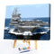 Oil Paint by Numbers Spaceship Canvas Artwork Living Room Picture Art Decoration
