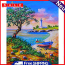 Seaside Oil Paint by Numbers Hand Painted Frameless Picture Home Art Ornament