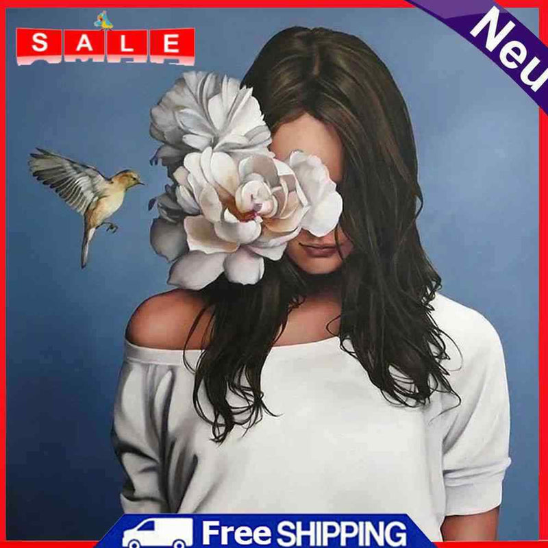 Flower Girl Oil Paint by Numbers Hand Painted Frameless Picture Home Ornament