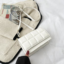 Women Chocolate Square PU Flap Shoulder Bag Small Messenger Crossbody Handbags