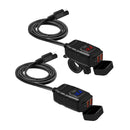 USB Charger DC12V Motorcycle Handlebar Phone Charger Dual Ports Adapter (Blue)