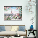 5D DIY Diamond Painting Eiffel Tower Flower Rhinestone Kit Full Round Wall Craft