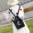 2pcs Transparent Jelly Girl Boys Backpacks  Teenage Schoolbag(Black)