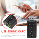 7.1 Virtual USB Sound Card 3.5mm AUX Headphone Microphone External Audio Adapter