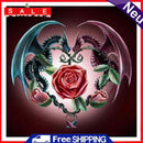 36x36cm Cross Stitch Full Embroidery Kit Dragon Rose Stamped for Home Ornament