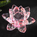 Feng Shui Crystal Lotus Flower Crafts Paperweight Ornament Gift Home Party Decor