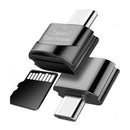 USB Type-C to TF Card Reader OTG Adapter for Mobile Phone Laptop (Black)