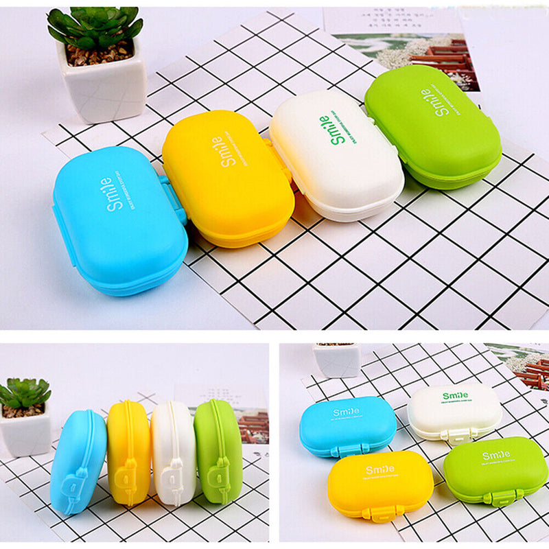 4 Grids Travel Portable Pill Box Jewelry Storage Holder Container(Blue)