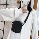 Women Canvas Shoulder Handbags Solid Casual Crossbody Phone Pouch (Black)