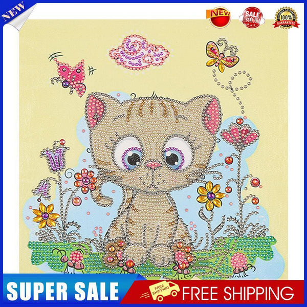 5D DIY Diamond Painting Cartoon Cat Partial Special Shape Drill Art (UP107)