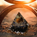 Ogan Pyramid Handmade Crushed Stone Crystal Energy Pyramid Jewelry (D)