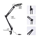 5X Foldable LED Magnifying Glass Lamp Clip-on Flexible Desktop Magnifier Loupe