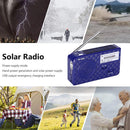 Solar AM/FM Radio Emergency LED Lamp Power Bank for Outdoor Camping (Blue) Newly