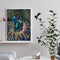 Hand Painted Blue Girl Acrylic Drawing Coloring Picture DIY Oil Paint by Numb